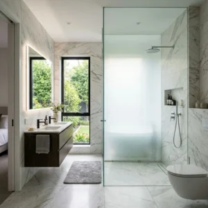 Smart Glass Windows South California 2026: The Ultimate Guide PDLC smart windows in a luxury master bathroom