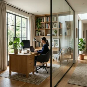 Smart Glass Windows South California 2026: The Ultimate Guide Transparent smart glass partition in a residential home office